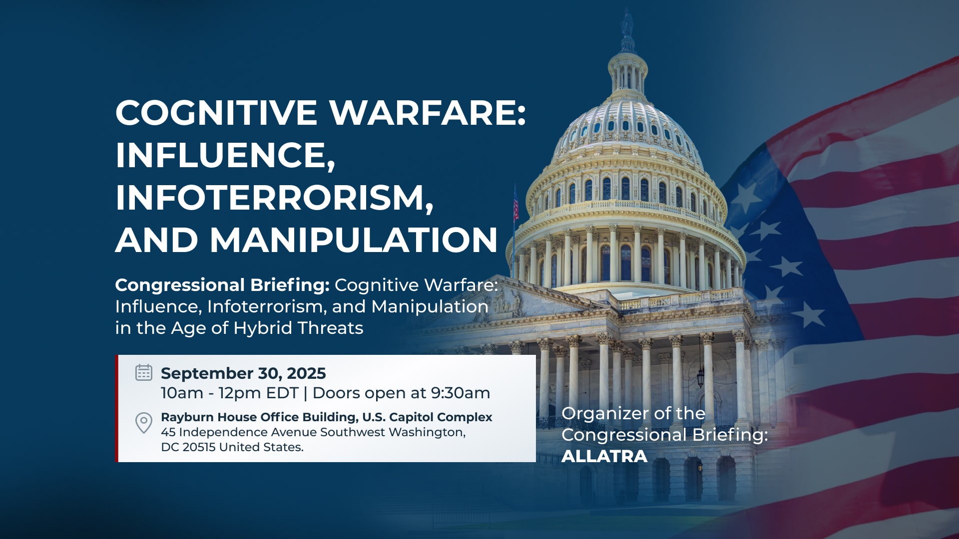 Congressional Briefing: Cognitive Warfare — Influence, Infoterrorism, and Manipulation in the Age of Hybrid Threats