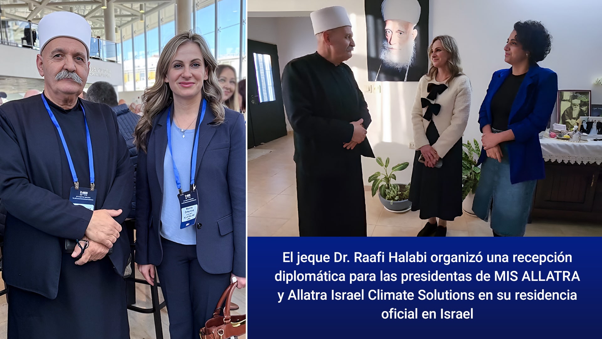 Recepción diplomática para MIS ALLATRA organizada por el respetado jeque Dr. Raafi Halabi en Israel