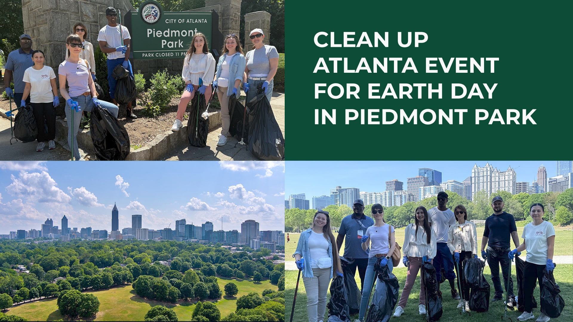 Veranstaltung „Cleanup Atlanta“ im Piedmont Park von “ALLATRA” zum Earth Day und zum Autism Awareness Month