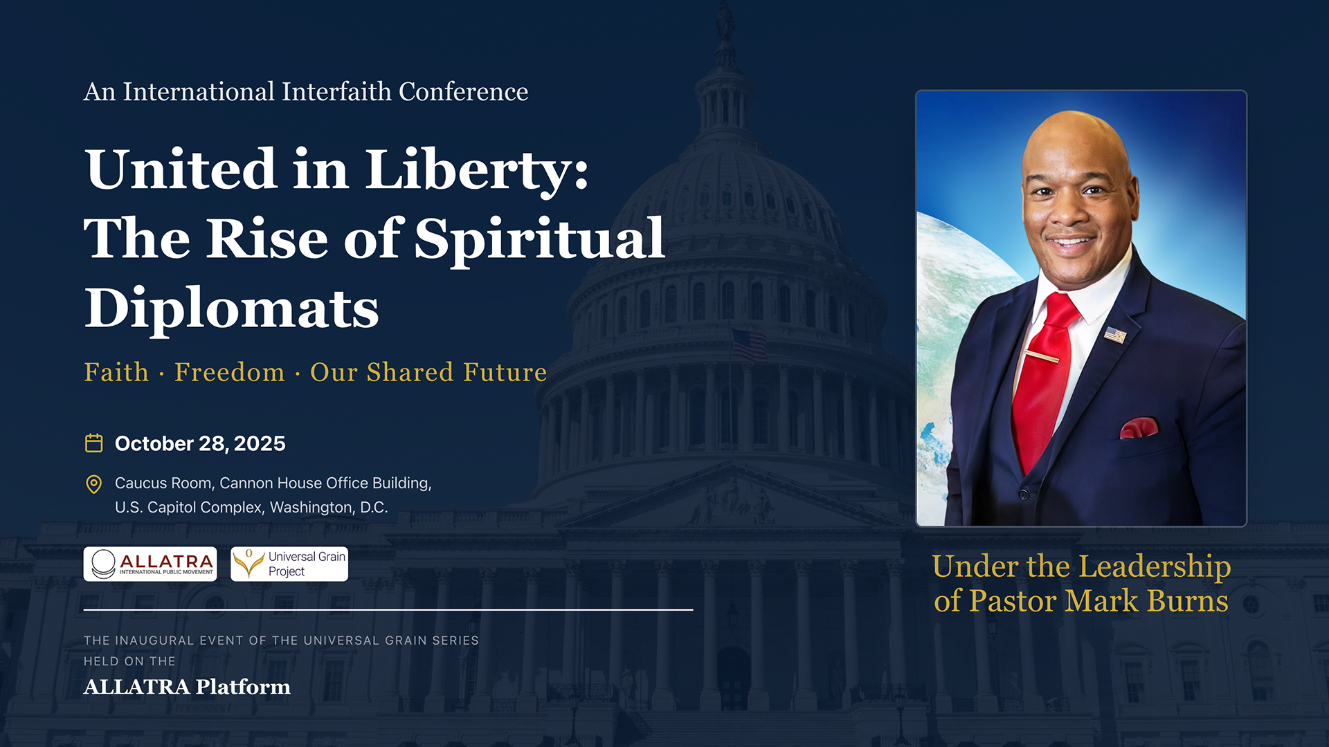 International Interfaith Conference to Convene at U.S. Capitol Under Leadership of Pastor Mark Burns on ALLATRA Platform