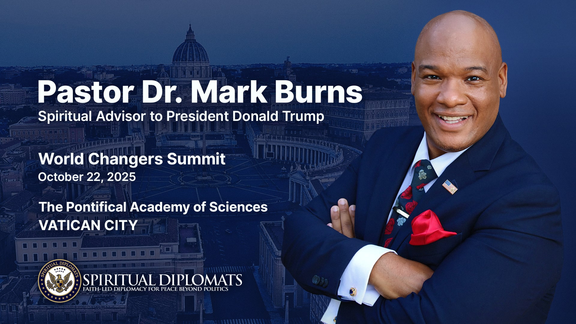 Pastor Dr. Mark Burns Invited to Speak at the Pontifical Academy of Sciences, Vatican City 10th Annual World Changers Summit
