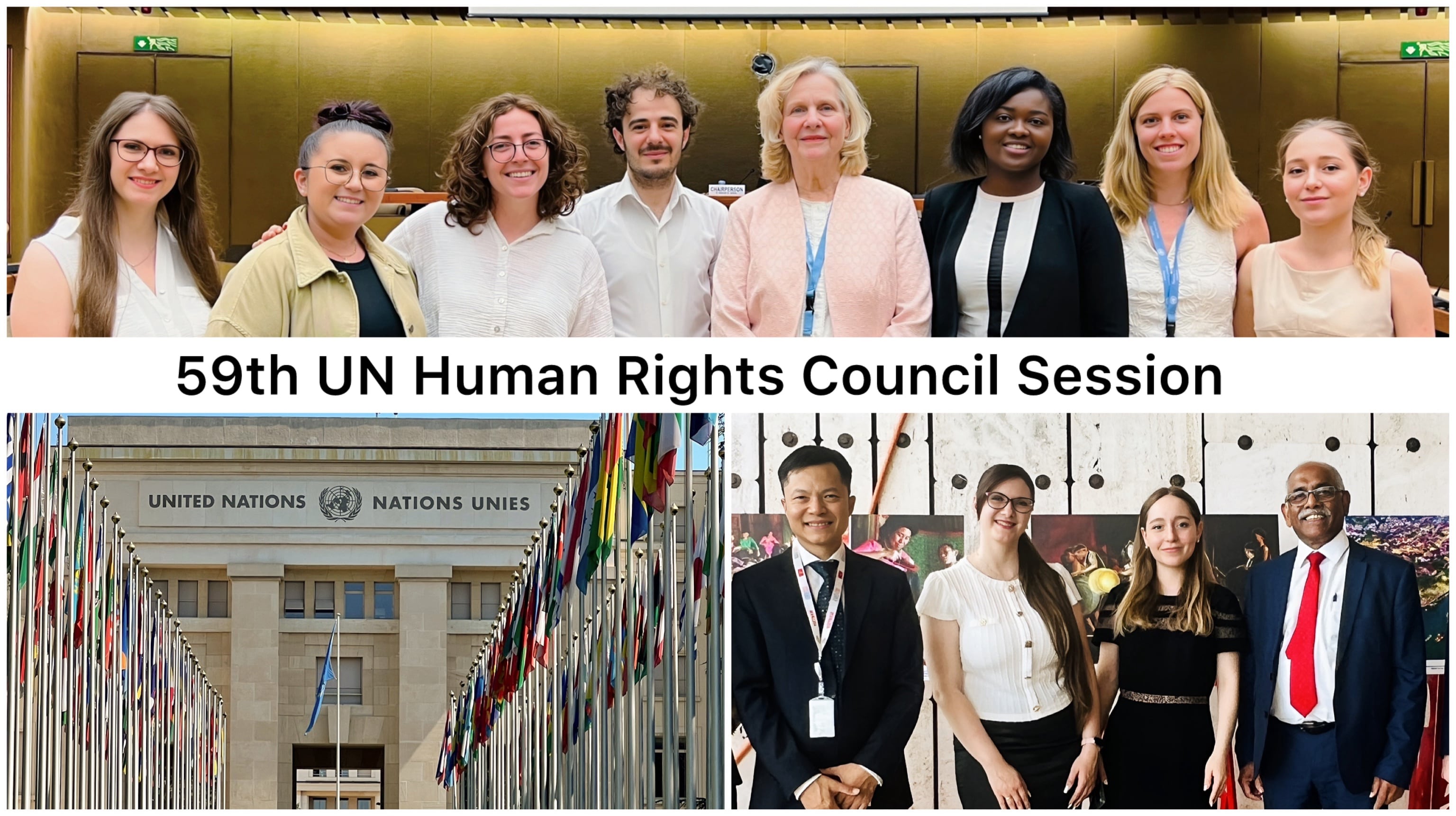 משתתפי התנועה "ALLATRA" והפרויקט "חברה יוצרת" במושב ה-59 של מועצת האו"ם לזכויות האדם בז'נבה